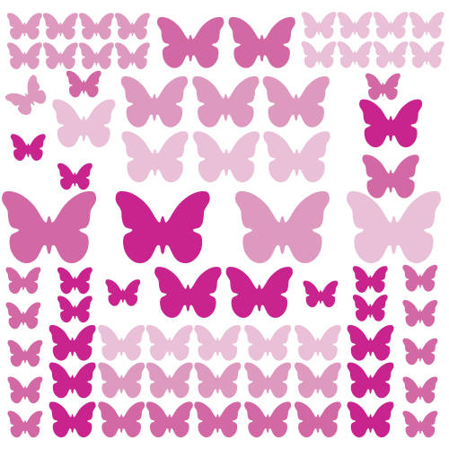 York Wallcoverings Sticker decorativ pink flutter butterflies | 4 colite de 25,4 cm x 45,7 cm