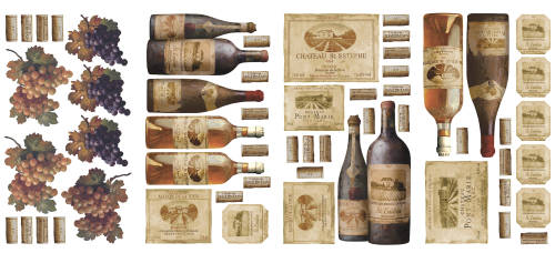 York Wallcoverings Sticker decorativ wine tasting | 4 colite de 25,4 cm x 45,7 cm