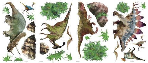 York Wallcoverings Sticker dinosaur | 4 colite de 25,4 cm x 45,7 cm