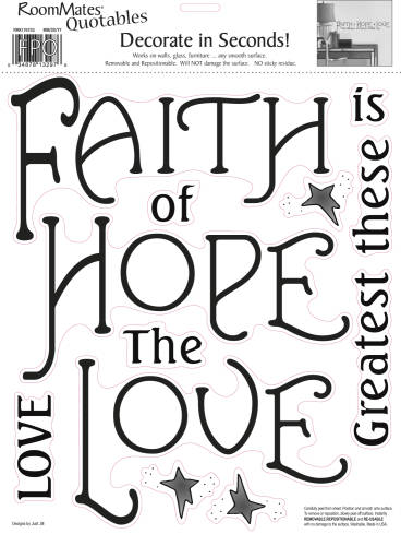 York Wallcoverings Sticker faith, hope & love | 24,7 x 33 cm