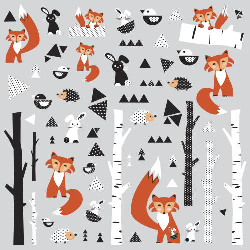 York Wallcoverings Sticker fox forest | 4 colite de 25,4 cm x 45,7 cm
