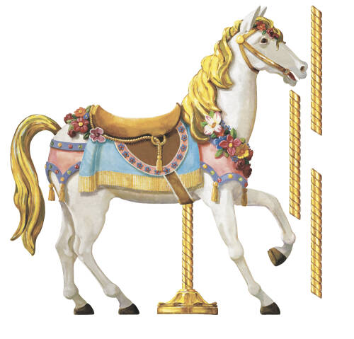 Sticker gigant carousel horse | 2 colite de 68,5 cm x 101,6 cm