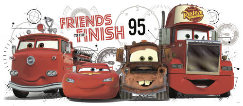 Sticker gigant cars 2 friends to the finish | 1 colita de 45,7 cm x 101,6 cm