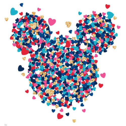 Sticker gigant minnie mouse heart confetti | 46,36 cm x 43,82 cm