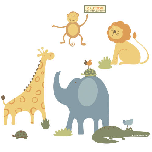 Sticker gigant sapna zoo animals | 4 colite de 25,4 cm x 45,7 cm