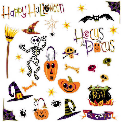 Sticker happy halloween | 4 colite de 25,4 cm x 45,7 cm