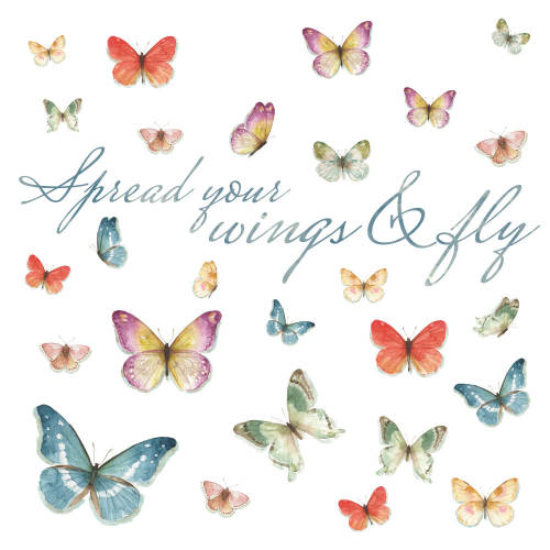 York Wallcoverings Sticker inspirational butterfly | 2 colite de 22,9 cm x 101,6 cm