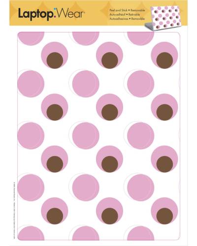 York Wallcoverings Sticker laptop pink & brown dots | 31 x 24 cm