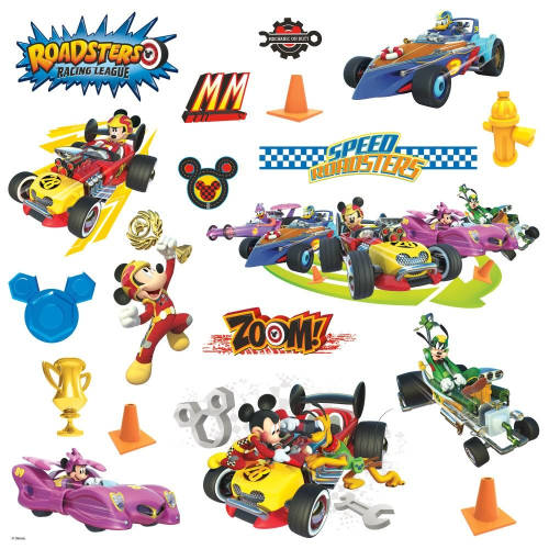 York Wallcoverings Sticker mickey and the roadsters | 4 colite de 22,8 x 44,1 cm