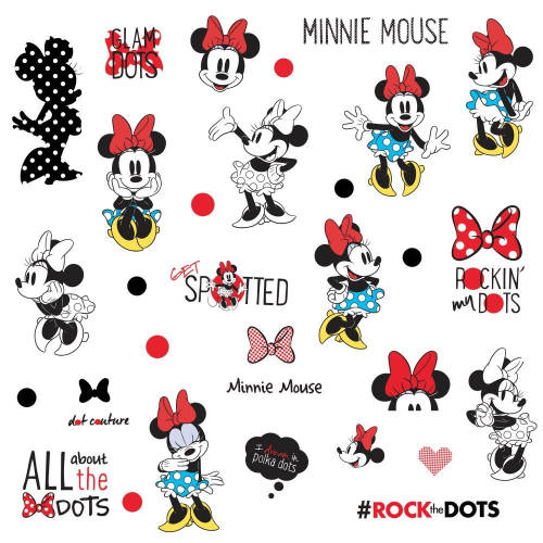 Sticker minnie rocks the dots | 4 colite de 25,4 cm x 45,7 cm