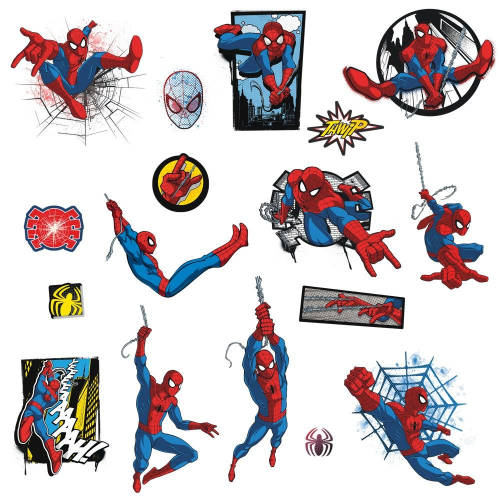 York Wallcoverings Sticker ultimate spiderman comic | 4 colite de 10,1 x 45,7 cm