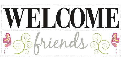Sticker welcome friends | 4 colite de 25,4 cm x 45,7 cm