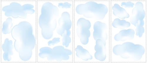 York Wallcoverings Stickere clouds | 4 colite de 25,4 cm x 45,7 cm