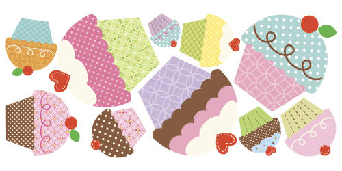 Stickere decorative happi cupcakes | 1 colita de 45,7 cm x 101,6 cm