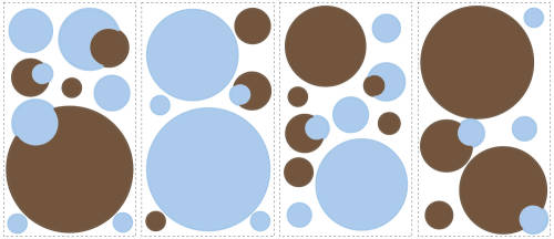 Stickere decorative just dots - albastre / maro | 4 colite de 25,4 cm x 45,7 cm