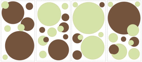 Stickere decorative just dots verde / maro | 4 colite de 25,4 cm x 45,7 cm