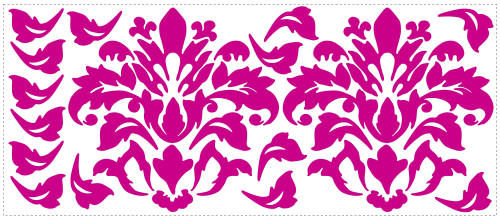Stickere decorative pink damask | 1 colita de 45,7 cm x 101,6 cm