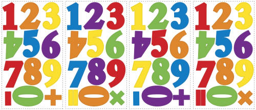Stickere educative numbers primary | 4 colite de 25,4 cm x 45,7 cm