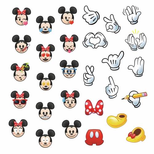 Stickere emoji mickey and minnie | 2 colite 22,8 cm x 44,1 cm