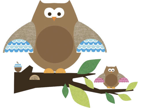 Stickere gigant owls and branches | 2 colite de 45,7 cm x 101,6 cm