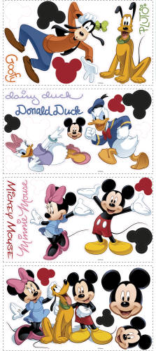 Stickere personaje mickey mouse si prietenii | 4 colite de 25,4 cm x 45,7 cm