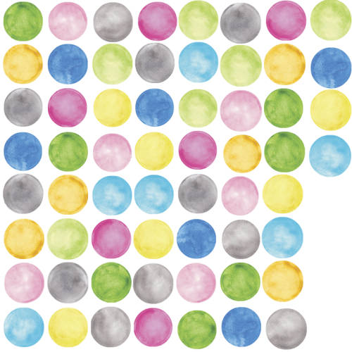 York Wallcoverings Stickere watercolor dots | 4 colite de 25,4 cm x 45,7 cm