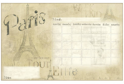 York Wallcoverings Tabla de scris paris calendar | 100,3 x 64,1 cm