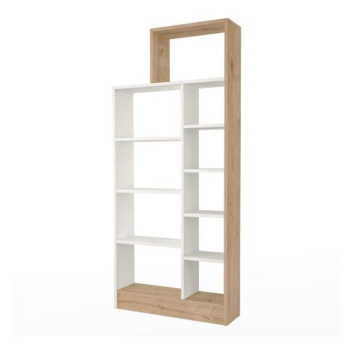Bibliotecă albă/cu aspect de lemn de pin 75x171 cm zerre – gauge concept
