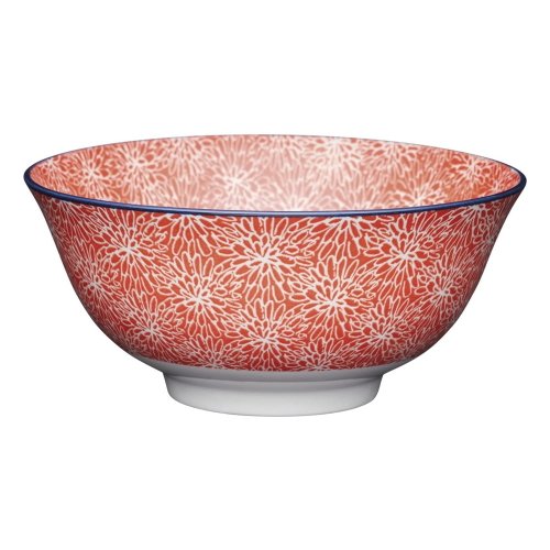 Bol roșu din ceramică kitchen craft floral, ø 16 cm