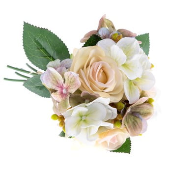 Buchet decorativ artificial de hortensie și trandafir dakls basso