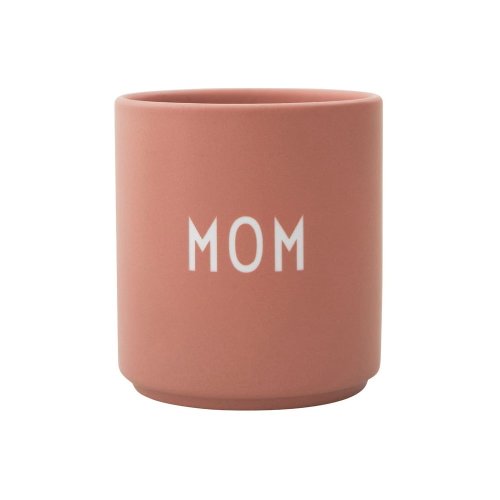 Cană din porțelan design letters favourite mom, roz prăfuit