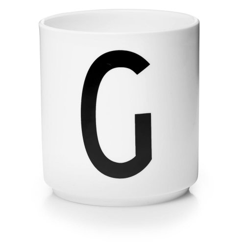 Cană din porțelan design letters personal g, alb