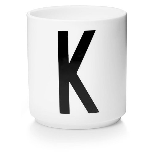 Cană din porțelan design letters personal k, alb