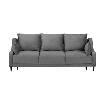 Canapea extensibilă cu 3 locuri și spațiu de depozitare mazzini sofas freesia, gri