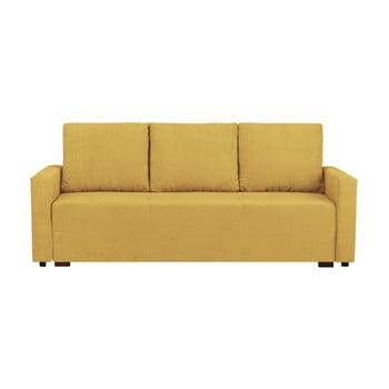 Canapea extensibilă cu 3 locuri și spațiu pentru depozitare melart francisco, galben