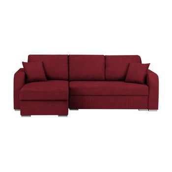Canapea pe colț, extensibilă, cu 3 locuri și spațiu pentru depozitare melart louise, roșu închis