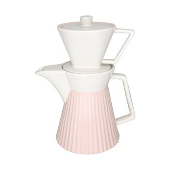 Carafă din ceramică pentru cafea green gate alice, alb-roz