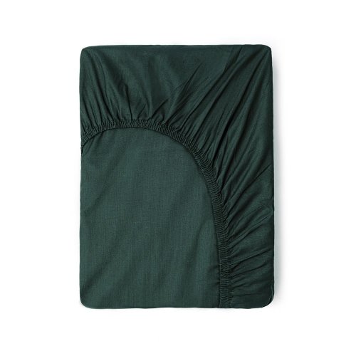 Cearșaf elastic din bumbac good morning, 180 x 200 cm, verde închis