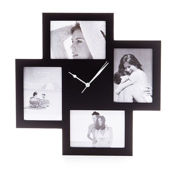 Ceas de perete cu rame foto tomasucci collage, negru