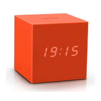 Ceas deșteptător cu led gingko gravity cube, portocaliu