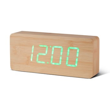  ceas deșteptător cu led gingko slab click clock, maro - verde