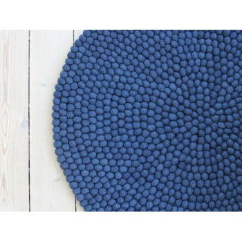 Covor cu bile din lână wooldot ball rugs, ⌀ 120 cm, albastru