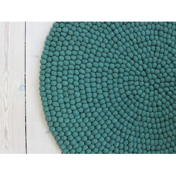 Covor cu bile din lână wooldot ball rugs, ⌀ 140 cm, verde