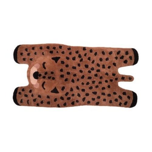 Covor din bumbac lucrat manual pentru copii nattiot cheetah, 65 x 125 cm