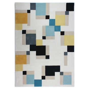 Covor flair rugs illusion abstract blocks, 120 x 170 cm, albastru