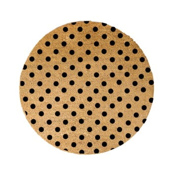 Covor intrare rotund artsy doormats dots, ⌀ 70 cm, negru