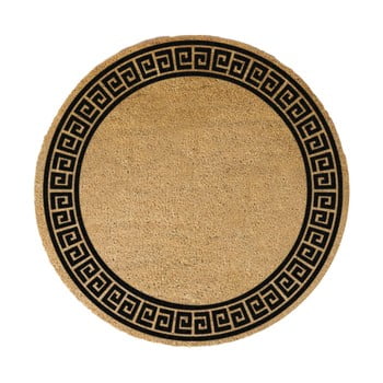 Covor intrare rotund artsy doormats greek border, ⌀ 70 cm, negru