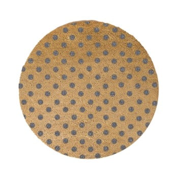 Covor intrare rotund artsy doormats grey dots, ⌀ 70 cm, gri