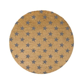 Covor intrare rotund artsy doormats stars, ⌀ 70 cm, gri