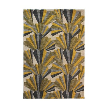 Covor țesut manual flair rugs fanfare, 200 x 290 cm, galben - gri